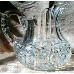 CUT Glass Pitcher Bulbus Shape ANTIQUE #931052