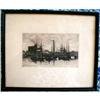 Image 1 : Hodgdon BOSTON Etching ANTIQUE Harbor Scene #931208