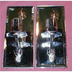 DECO Wall SCONCES Mirrored PAIR Vintage #931440