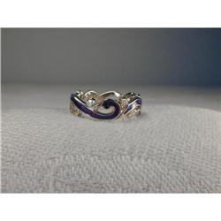 Authentic 18K WG Hidalgo Enamel Diamond Ring #931584