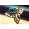 Image 1 : Ring Turcoise Dome Silver Bead Rope Large Size #931827