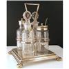 Image 1 : Cruet Set. English.Silver Plate and Crystal. #932205