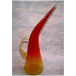 Large Elongated Spout Crackle Glass Pitcher by #932408