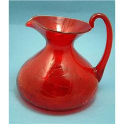 Crackle Glass Large Ruby Pitcher #932423
