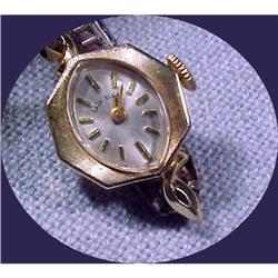Antique 14K gold Lady Elgin Watch works great #932443