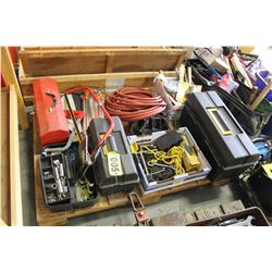 PALLET WITH AIR HOSE, GRINDER, SAWS, FILES, SOCKETS, ETC