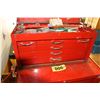 Image 1 : MAC 10 DRAWER RED TOOLBOX C/W ALL TOOLS INCLUDING SOCKETS, WRENCHES, SCREWDRIVERS, BATT CHARGER, ETC