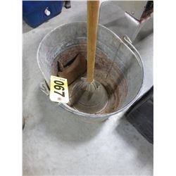 BUCKET, ANTIQUE WASHER & AXE HEAD