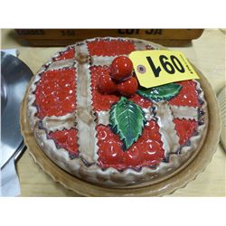 CHERRY PIE PLATE WITH COVER & STAINLESS PLATES