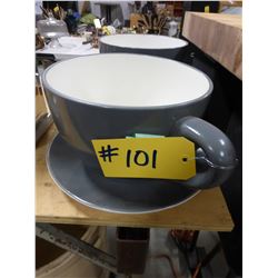 2 LARGE COFFEE CUP PLANTERS