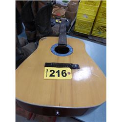 GIBTONE ACOUSTIC GUITAR & 2 PAIR OF COWBOY BOOTS (SZ 9 1/2 EE)