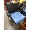 Image 1 : 8 BLUE STACKING ARM CHAIRS (ALL FOR ONE MONEY)