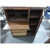 Image 2 : BROWN DESK/CHINA CABINET WITH GLASS DOOR
