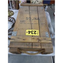 WOODEN AMMUNITION BOX