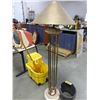 Image 1 : BRASS/TERRA COTTA FLOOR LAMP WITH SHADE