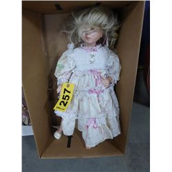 APPROX. 24" PORCELAIN DOLL WITH BLOND HAIR