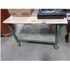 Image 1 : WORK TABLE ON HEAVY DUTY WHEELS (APPROX 42" X 36" X 30"H)