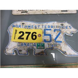 1983 NWT BEAR LICENSE PLATE