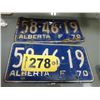 Image 1 : 1970 ALBERTA LICENSE PLATES (SET OF TWO MATCHING)