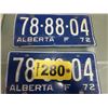 Image 1 : 1972 ALBERTA LICENSE PLATES (SET OF TWO MATCHING)