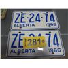 Image 1 : 1966 ALBERTA LICENSE PLATES (SET OF TWO MATCHING)