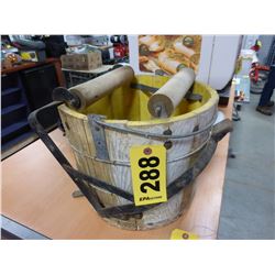 WOODEN PAIL WITH WRINGERS