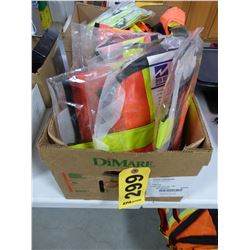 BOX WITH 8 NEW SAFETY VESTS (ONE SIZE)