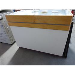 CUPBOARD UNIT WITH 4 DRAWERS & GLASS TOP (APPROX. 41" X 26" X 40"H)