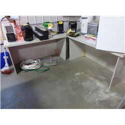 LARGE GREY CORNER DESK (APPROX 60" X 30" X 30" PER PIECE)