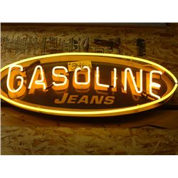 NEON SIGN "GASOLINE JEANS" (WORKING)