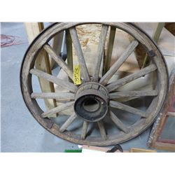 WOODEN WAGON WHEEL (APPROX. 40")