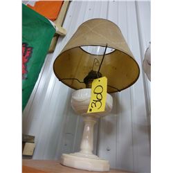 ANTIQUE ALADIN LAMP WITH MILK GLASS BASE