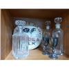 Image 1 : PEOPLES DAIRY METAL SIGN, 2 SILVER WINE GOBLETS & 3 DECANTERS