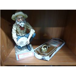 POTTERS MINER DECANTER & BUDWEISER BOTTLE OPENER