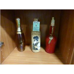 3 DECANTERS INCLUDING JIM BEAM PIN BOTTLE, VILLACIDRO & CHERRY MARNIER