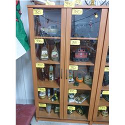 2 DOOR GLASS CABINET (APPROX. 37" X 12" X 72"H)