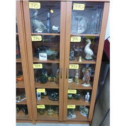 2 DOOR GLASS CABINET (APPROX. 37" X 12" X 72"H)