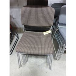 APPROX. 15 BROWN CLOTH STACKING CHAIRS
