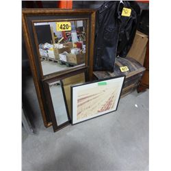 2 FRAMED MIRRORS & 1 PICTURE
