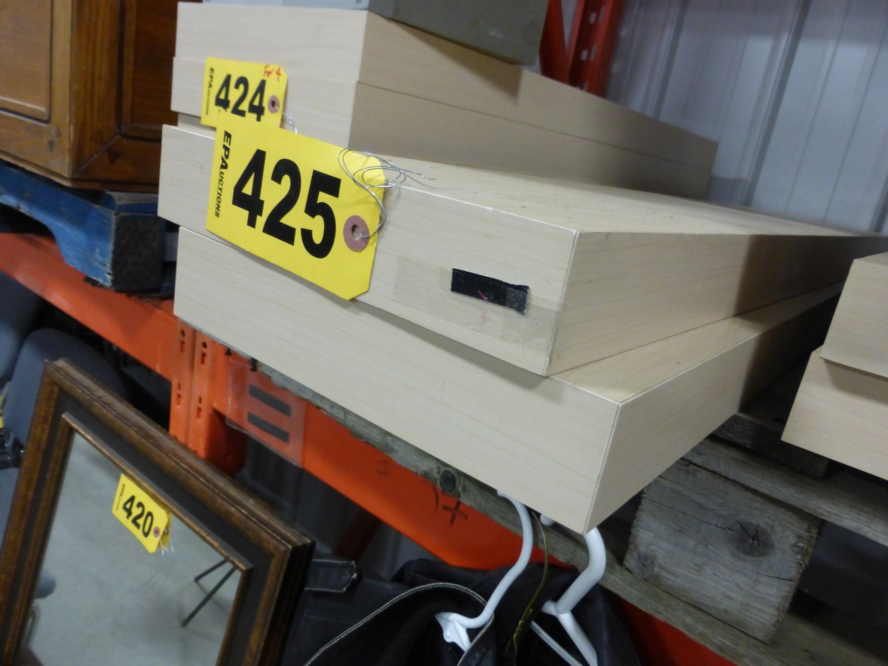 2 LIGHT BROWN FLOATING SHELVES (48")