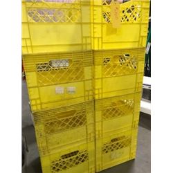 APPROX. 8 YELLOW MILK CRATES