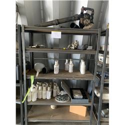 Metal Shelf & Contents