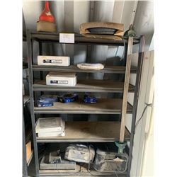 Metal shelf & contents