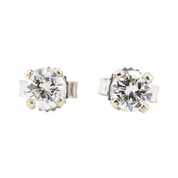 0.52 ctw Diamond Earrings - 14KT White Gold