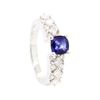 Image 4 : 1.36 ctw Sapphire and Diamond Ring - 18KT White Gold
