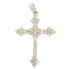 Image 1 : 18k White Gold 0.65 ctw Prong F VS Round Diamond Cluster Cross Pendant 1.9g