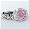 Image 4 : Rolex Ladies Stainless Steel 26MM Pink String Diamond Lugs Datejust Wristwatch