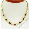 Image 1 : 18kt Yellow Gold 14.49 ctw Ruby and Diamond Collar Statement Necklace