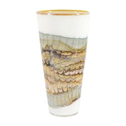 Large White Opal Cone by GartnerBlade Glass