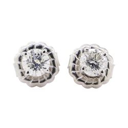 0.64 ctw Diamond Earrings - 14KT White Gold